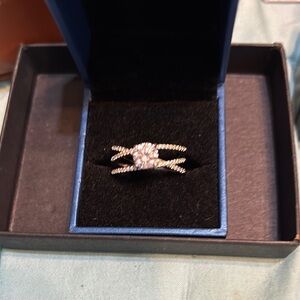 Silver Mossonite Ring size 9